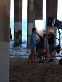 Scotty McCreery and video crew prepare to shoot another take of him lip-syncing to "I'm Feelin' It."